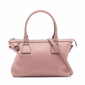 GUCCI Interlocking G 2WAY Tote Bag Pink Leather 449659 Auth Used